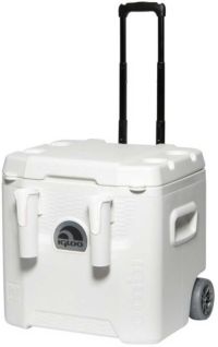 Igloo Outdoor Cooler White 52-Quart Marine 5-Day Ice Chest Cooler with Wheels 
