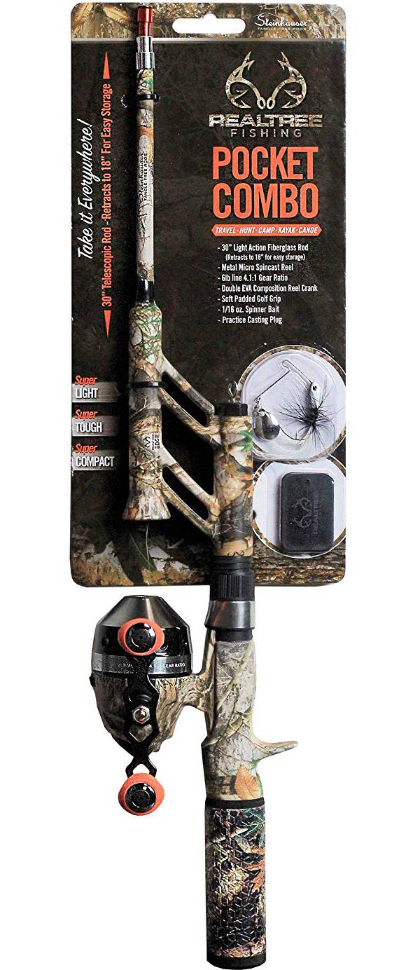Steinhauser Pocket Combo Tangle-Free Telescopic Fishing Rod and Spincast Reel 