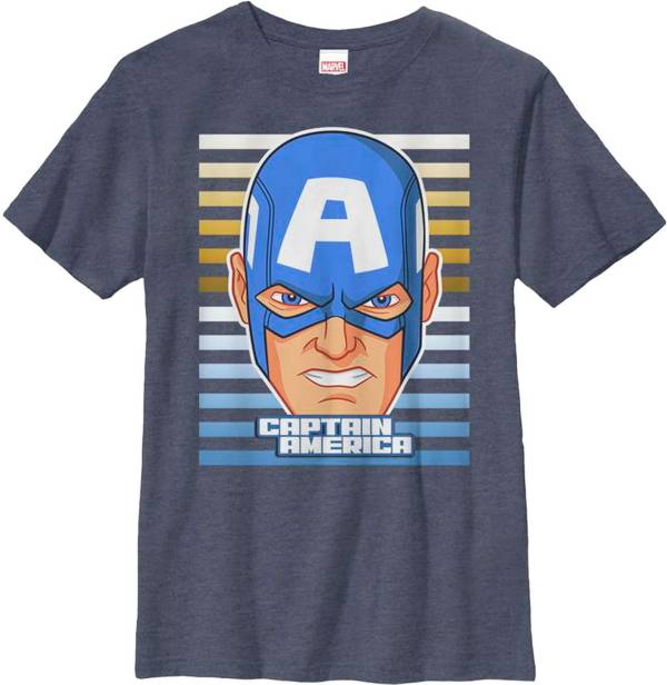 Fifth Sun Boys' Marvel Capn Big Face Graphic T-Shirt
