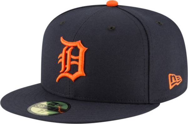 New Era Men's Detroit Tigers 59Fifty Road Navy Authentic Hat