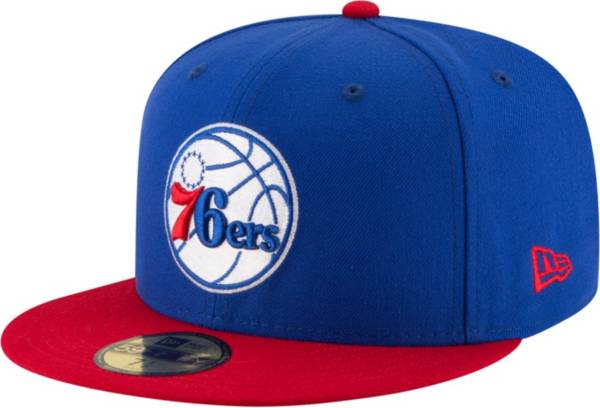 New Era Men's Philadelpia 76ers 59Fifty Royal/Red Fitted Hat