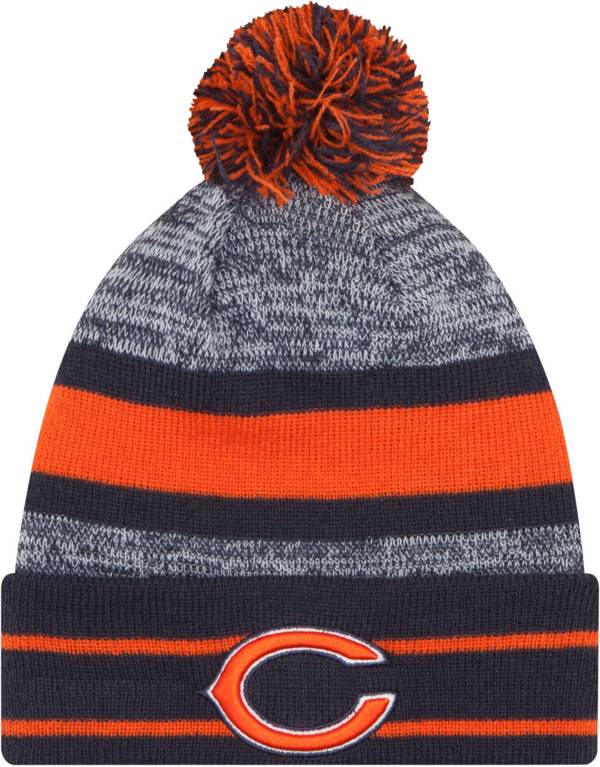 New Era Men's Chicago Bears Navy Cuffed Pom Knit