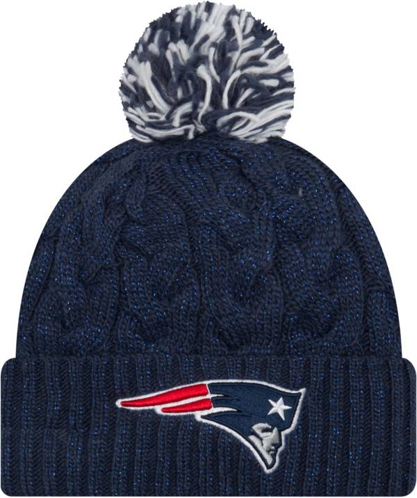 New Era Women's New England Patriots Cozy Cable Navy Pom Knit