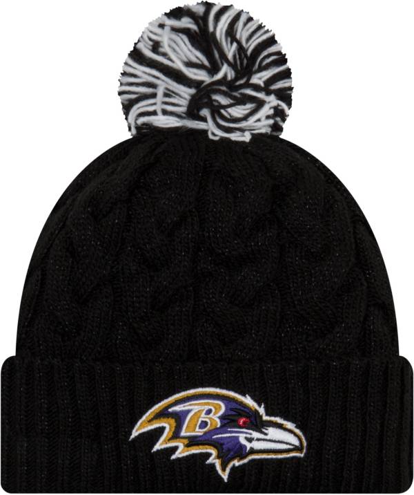 New Era Women's Baltimore Ravens Cozy Cable Black Pom Knit