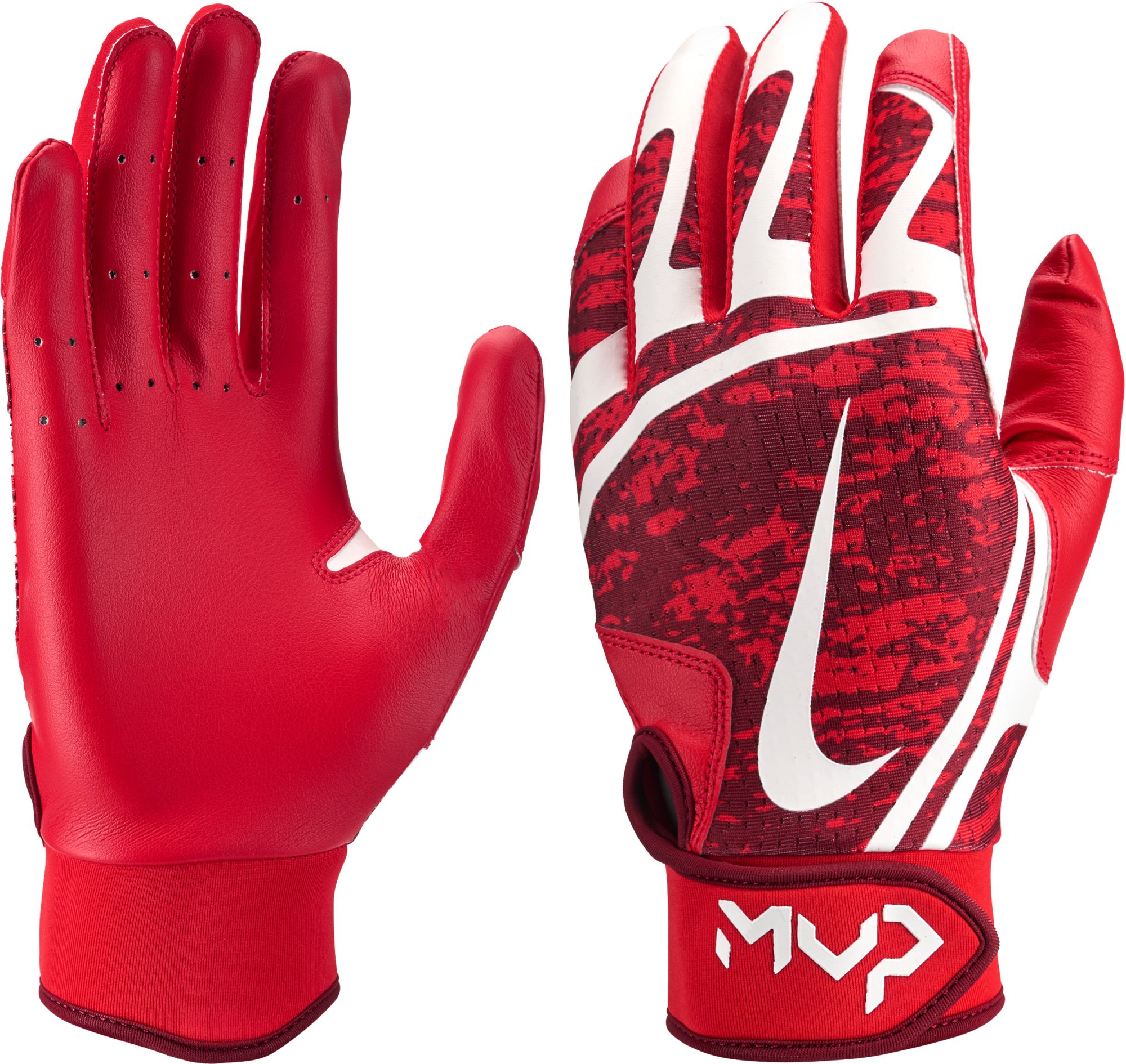 red nike batting gloves