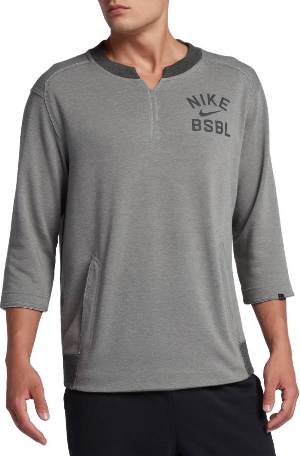 Nike Men's 3/4 Fleece Crew Flux Baseball Shirt