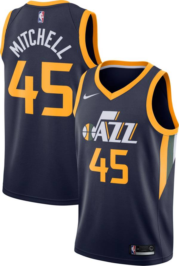 Nike Men's Utah Jazz Donovan Mitchell #45 Navy Dri-FIT Swingman Jersey