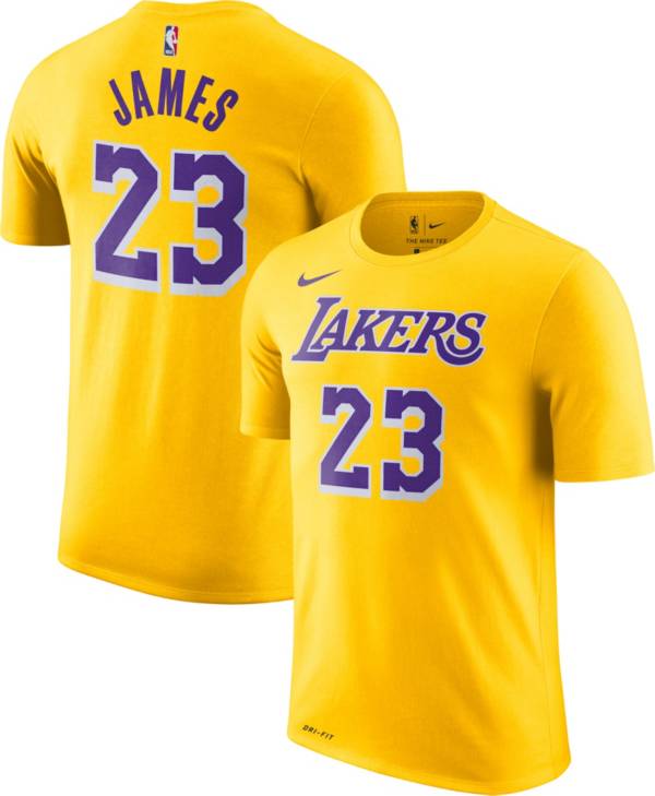 Nike Men's Los Angeles Lakers LeBron James Dri-FIT Gold T-Shirt