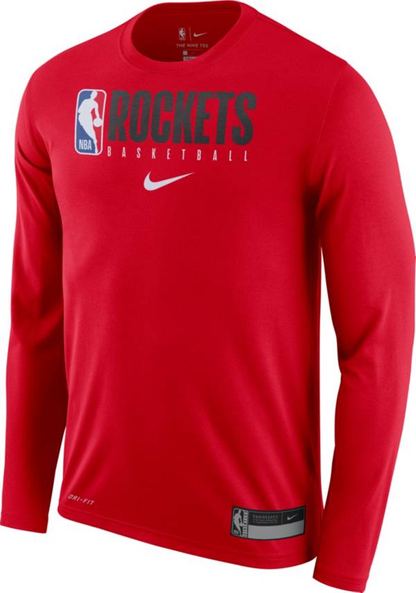 Nike Men's Houston Rockets Dri-FIT Practice Long Sleeve T-Shirt