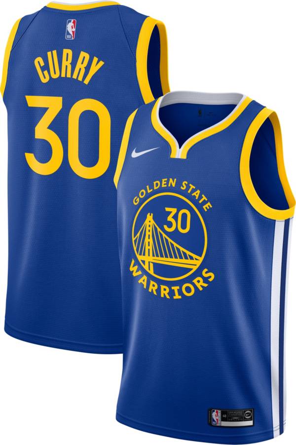 Nike Men's Golden State Warriors Stephen Curry #30 Royal Dri-FIT Swingman Jersey