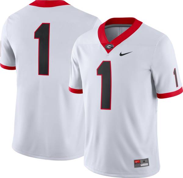 Nike Men's Georgia Bulldogs #1 Dri-FIT Game Football White Jersey