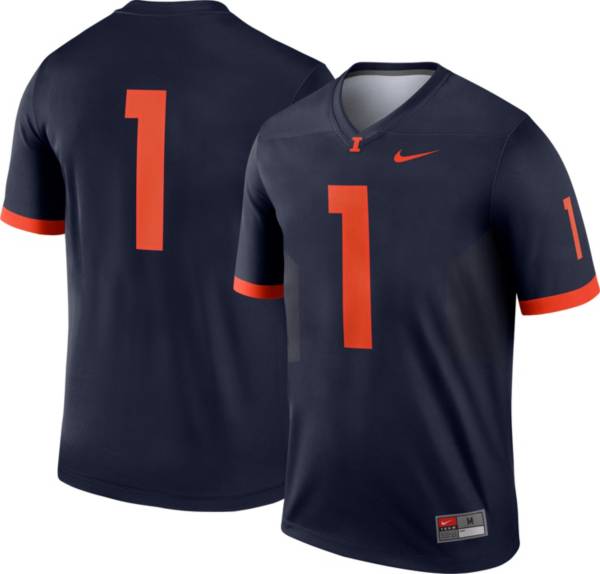 Nike Men's Illinois Fighting Illini #1 Blue Dri-FIT Legend Football Jersey