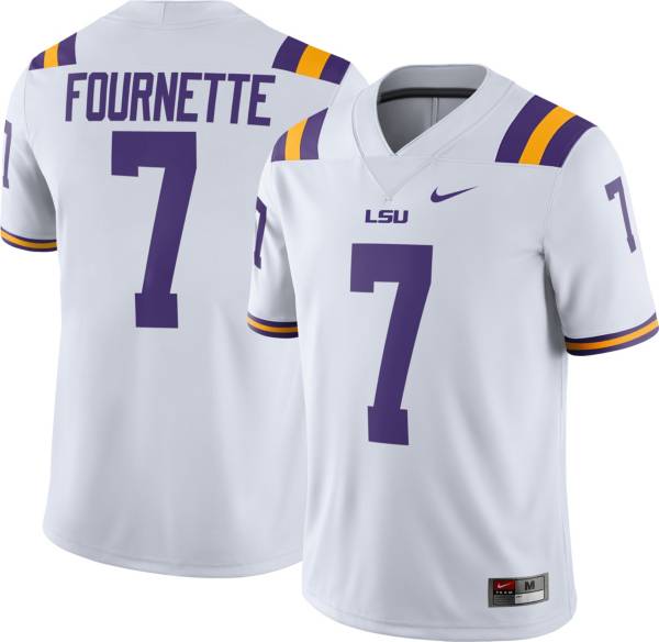 Nike Men's Leonard Fournette LSU Tigers #7 Dri-FIT Game Football White Jersey