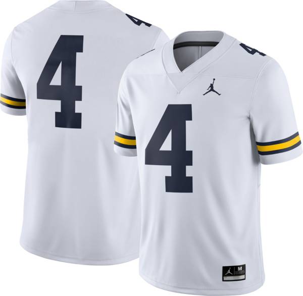 Jordan Men's Michigan Wolverines #4 Dri-FIT Game Football White Jersey