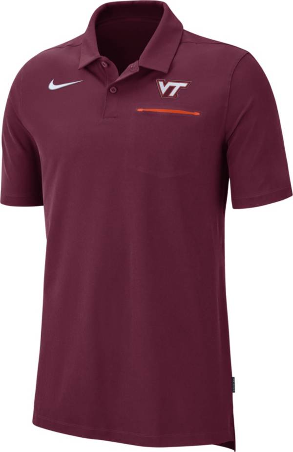 Nike Men's Virginia Tech Hokies Maroon Dri-FIT Elite Football Sideline Polo