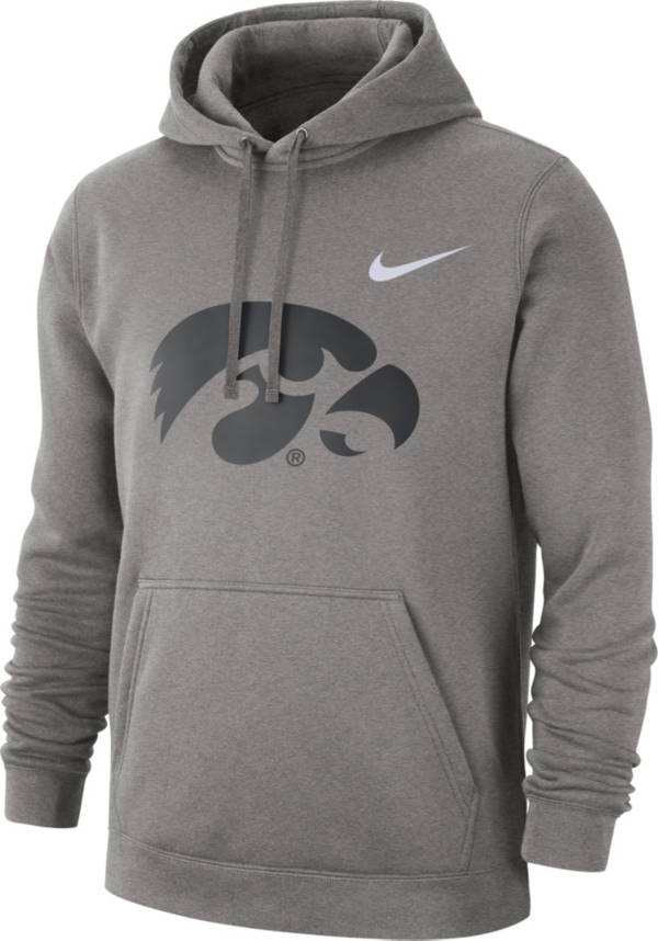 Nike Men's Iowa Hawkeyes Grey Club Fleece Pullover Hoodie product image
