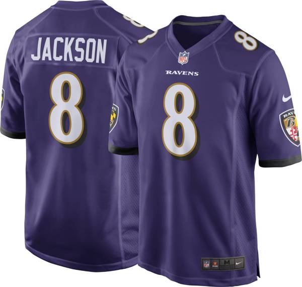 Nike Men's Baltimore Ravens Lamar Jackson #8 Purple Game Jersey