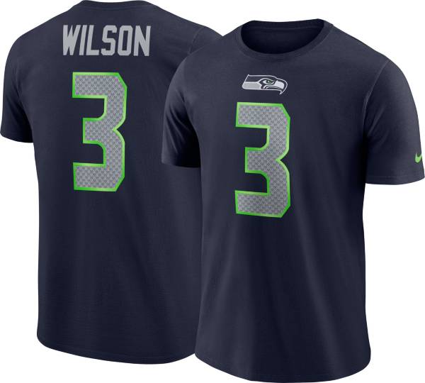 Nike Men's Seattle Seahawks Russell Wilson #3 Pride Logo Navy T-Shirt product image
