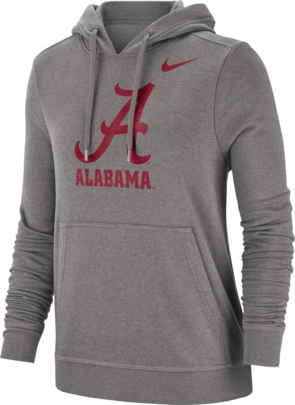 Nike Women's Alabama Crimson Tide Grey Club Fleece Pullover Hoodie