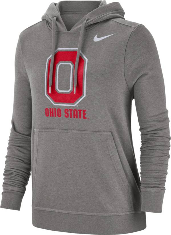 Nike Women's Ohio State Buckeyes Gray Club Fleece Pullover Hoodie