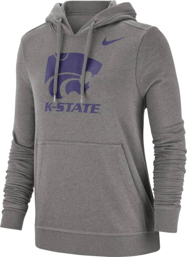 Nike Women's Kansas State Wildcats Grey Club Fleece Pullover Hoodie