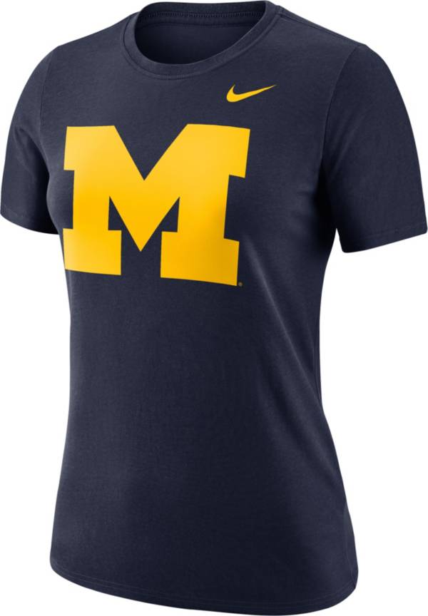 Nike Women's Michigan Wolverines Blue Dri-FIT Logo Crew T-Shirt