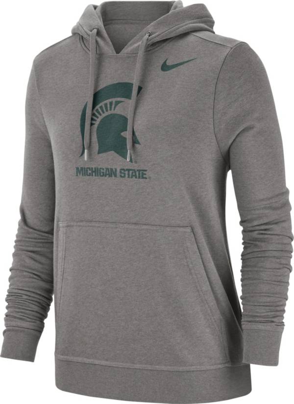 Nike Women's Michigan State Spartans Grey Club Fleece Pullover Hoodie