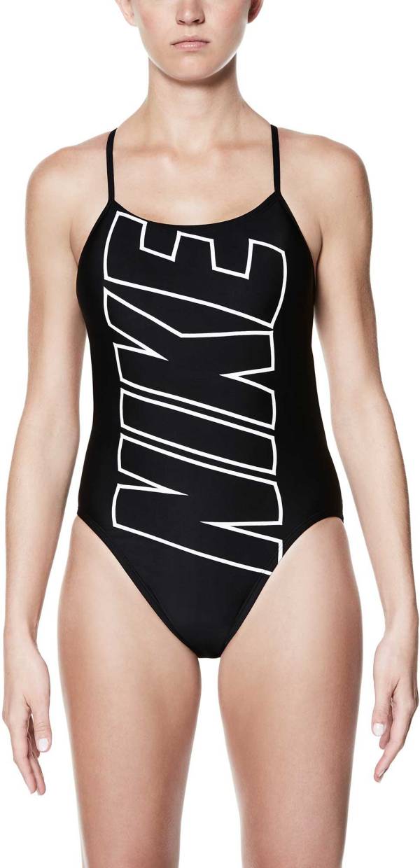 Nike Women's Performance Logo V-Back Swimsuit