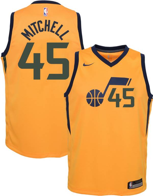 Nike Youth Utah Jazz Donovan Mitchell #45 Gold Dri-FIT Statement Swingman Jersey