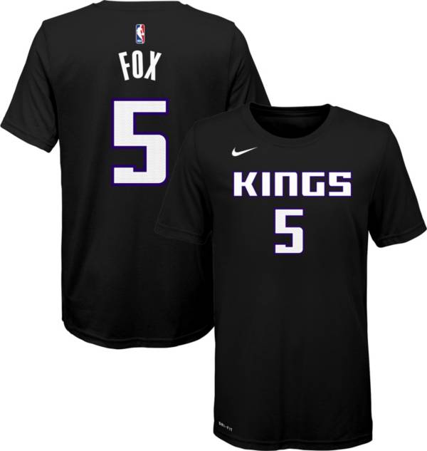 Nike Youth Sacramento Kings De'Aaron Fox #5 Dri-FIT Statement Black T-Shirt