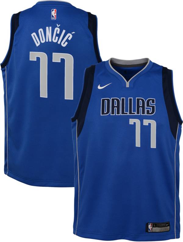 Nike Youth Dallas Mavericks Luka Doncic #77 Royal Dri-FIT Swingman Jersey