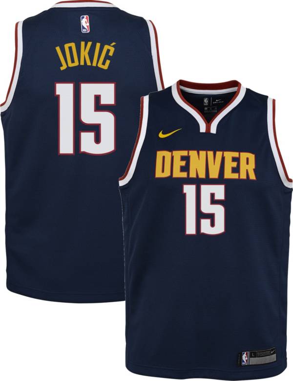 Nike Youth Denver Nuggets Nikola Jokic #15 Navy Dri-FIT Swingman Jersey