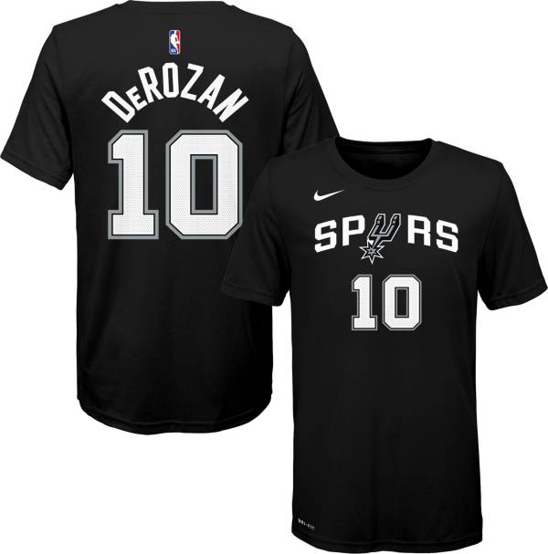 Nike Youth San Antonio Spurs DeMar DeRozan #10 Dri-FIT Black T-Shirt