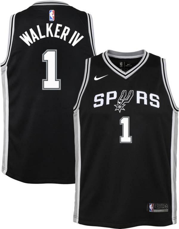 Nike Youth San Antonio Spurs Lonnie Walker IV #1 Black Dri-FIT Swingman Jersey