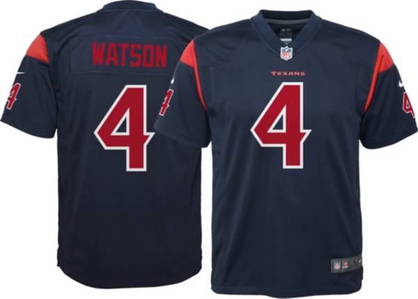 Nike Youth Houston Texans Deshaun Watson #4 Navy Game Jersey