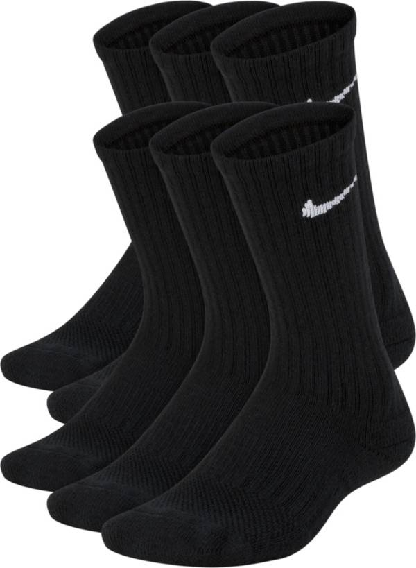 Nike Kids' Performance Cushioned Crew Training Socks - 6 Pack