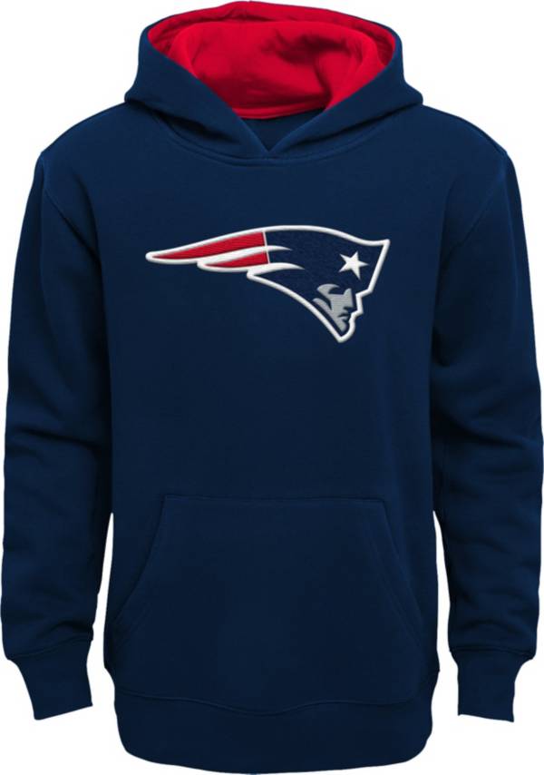 NFL Team Apparel Boys' New England Patriots Prime Navy Pullover Hoodie