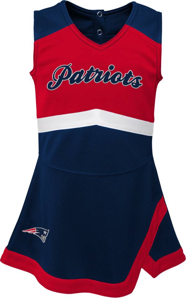 NFL Team Apparel Toddler New England Patriots Cheer Jumper Dress