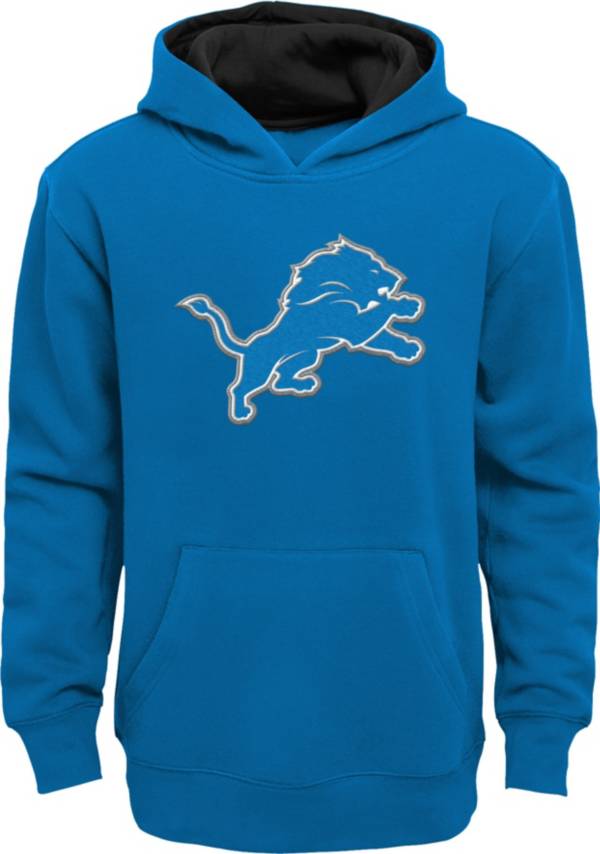 NFL Team Apparel Youth Detroit Lions Prime Blue Pullover Hoodie