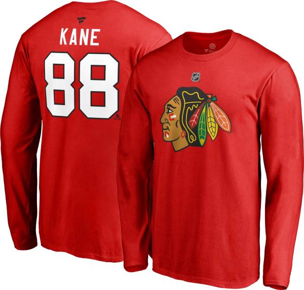 NHL Men's Chicago Blackhawks Patrick Kane #88 Red Long Sleeve Player Shirt