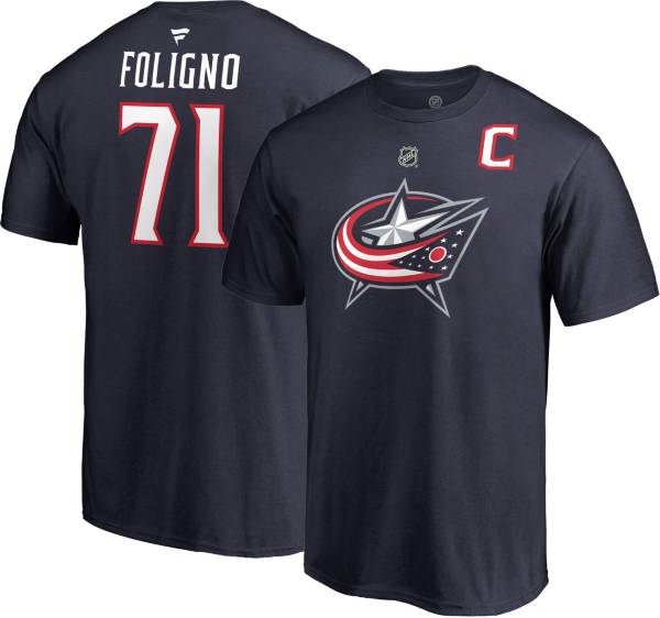 NHL Men's Columbus Blue Jackets Nick Foligno #71 Navy Player T-Shirt