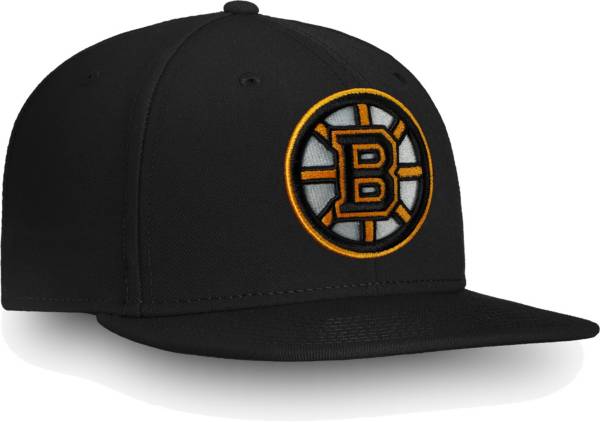 NHL Men's Boston Bruins Core Logo Black Snapback Adjustable Hat