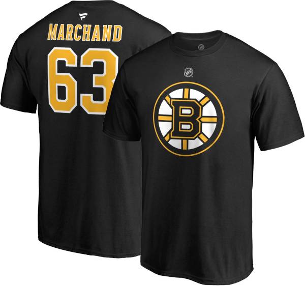 NHL Men's Boston Bruins Brad Marchand #63 Black Player T-Shirt