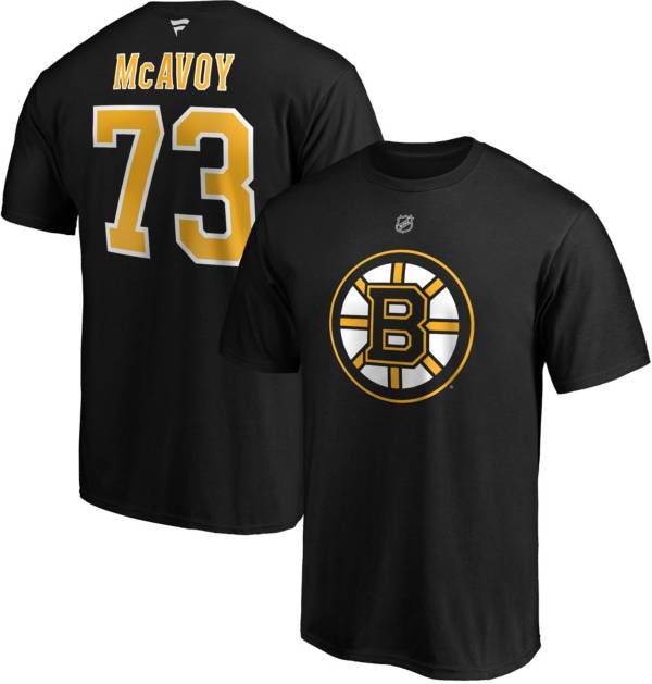 NHL Men's Boston Bruins Charlie McAvoy #73 Black Player T-Shirt