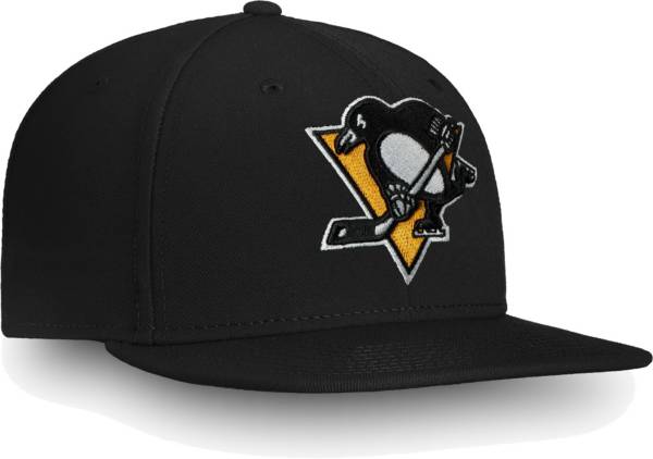 NHL Men's Pittsburgh Penguins Core Logo Black Snapback Adjustable Hat