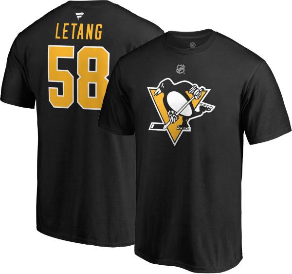 NHL Men's Pittsburgh Penguins Kris Letang #58 Black Player T-Shirt