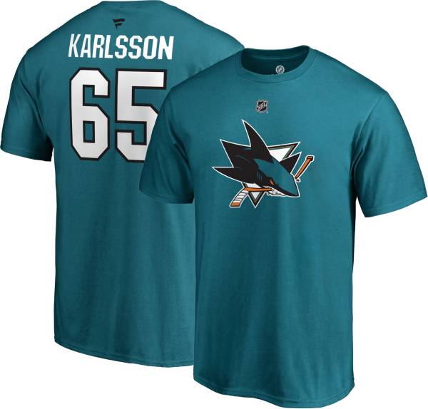 NHL Men's San Jose Sharks Erik Karlsson #65 Teal Player T-Shirt