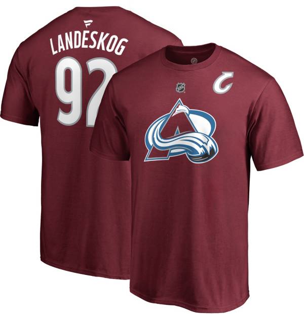 NHL Men's Colorado Avalanche Gabriel Landeskog #92 Maroon Player T-Shirt