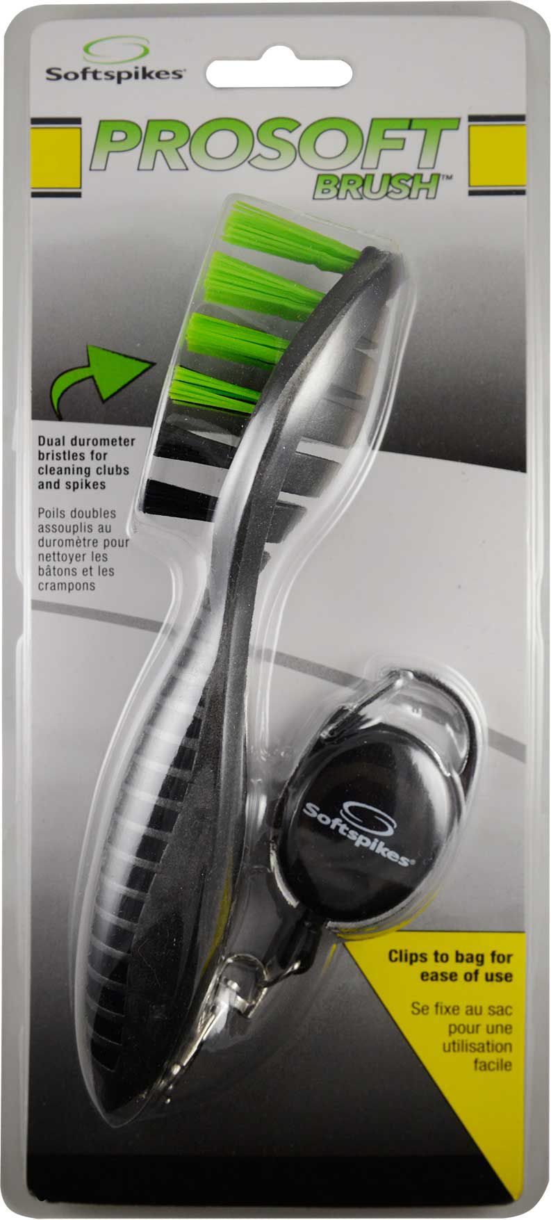 SOFTSPIKES ProSoft – Spazzola Per Pulizia Mazze Da Golf E Punte – Manico Lungo – Colore Nero/Bianco/Marrone, Taglia M - 3