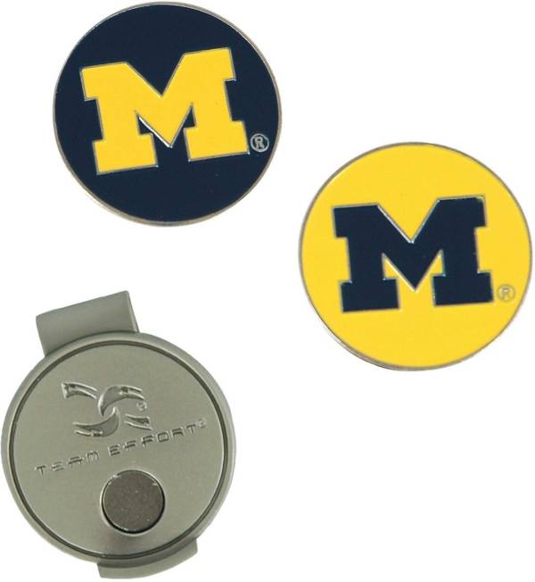 Team Effort Michigan Wolverines Hat Clip and Ball Markers Set